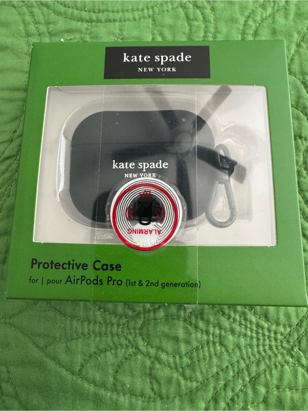 kate spade Black Silicone AirPods Pro Case with Carabiner
